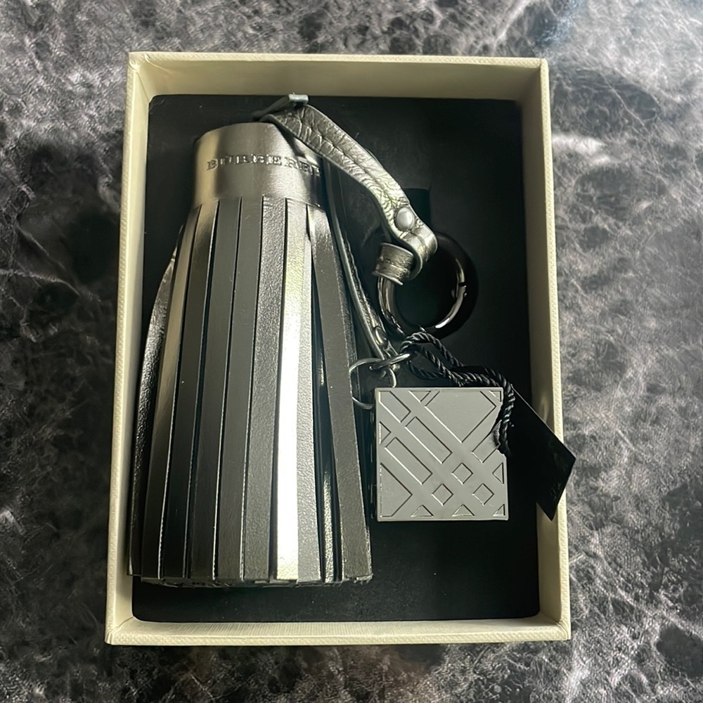 NEW with box & tag Burberry Tassel Lip Balm Keychain